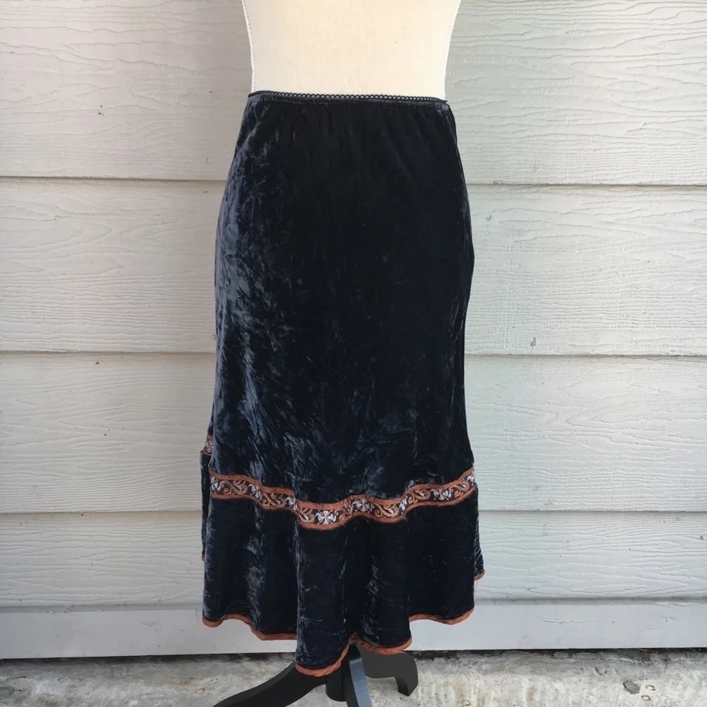 Moth • Vintage Gray Elastic Waistband Skirt-Size S